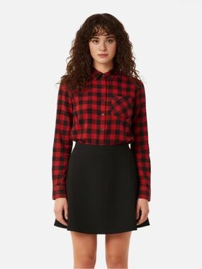 Red & Black Flannel Button Down Shirt -size M